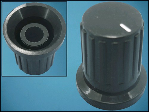 KNOB KDC-19-21 BLACK ф19mm L22mm FOR POT ф6mm