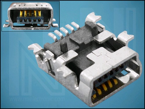 КОНЕКТОР USB B mini ESB34101000Z ГНЕЗДОВ PCB SMD