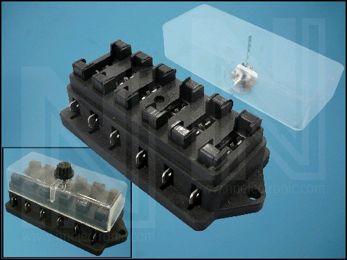6 FUSE HOLDER + CAP AUTO 5x20mm 116x52x50mm