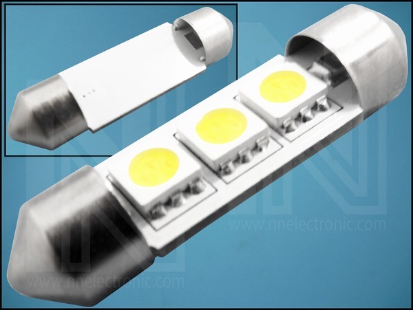 ЛАМПА T11 3-LED 5050 12V 0,36W WHITE ф11mm L39mm