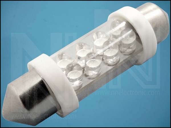 ЛАМПА T11 8-LED ф3mm 12V 0,48W WHITE ф11mm L36mm