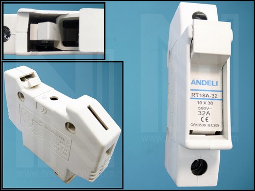 FUSE HOLDER RT18A 10x38mm 500V 32A DIN RAIL