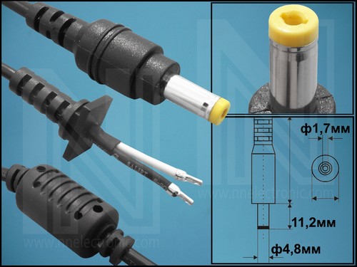 КАБЕЛ M DC4,8x1,7mm+ФИЛТЪР ф3,5mm ПРАВ