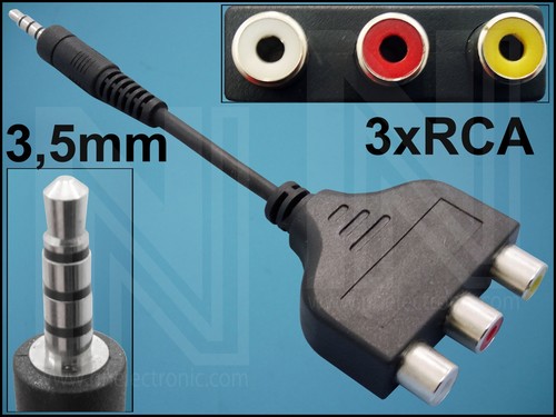 КАБЕЛ ЖАК3,5(M)-3xRCA(F) 0,03M КВАДРО BLACK