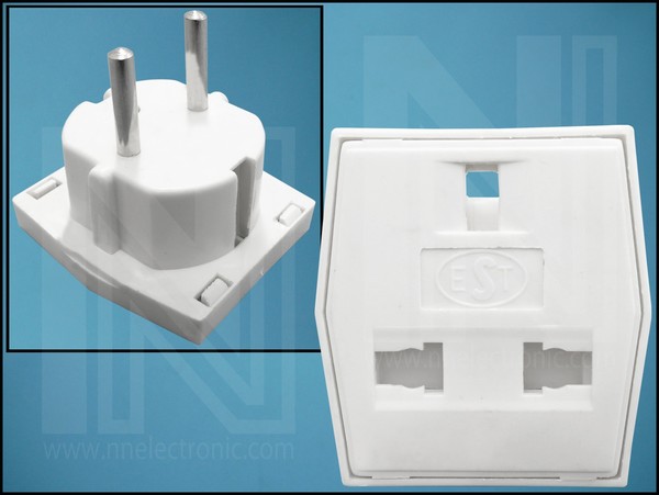 ПРЕХОД ЩЕПСЕЛ/ГНЕЗДО EST 10A 250V БЯЛ