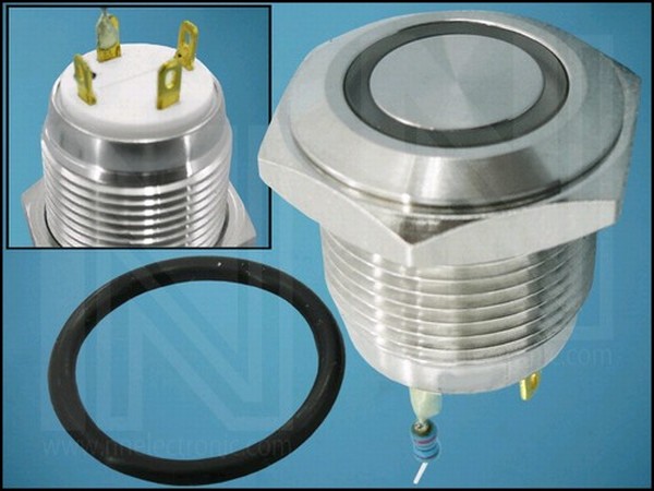 BUTTON V16-10R-12Y-Sy OFF-(ON) 4P+LED12V