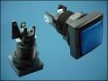 BUTTON ACTUATOR BLUE 34x34mm 2-PIN + LED 12V