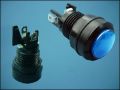 BUTTON ACTUATOR BLUE Ф34mm 2-PIN + LED 12V