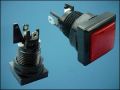 BUTTON ACTUATOR RED 34x34mm 2-PIN + LED 12V