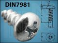 SCREW M2,9x6,5mm DIN7981 ROUND HEAD PH1 +
