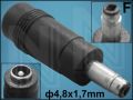ПРЕХОД DC(M)/DC(F) 4,8x1,7/5,5x2,1mm F С ФАСКА