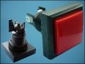 BUTTON ACTUATOR RED 45x45mm 2-PIN + LED 12V