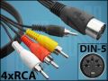 КАБЕЛ DIN/5p(F)-4xRCA(M) 0,2M 304 BLACK