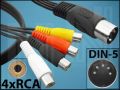 КАБЕЛ DIN/5p(M)-4xRCA(F) 0,2M 302 BLACK