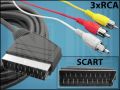 КАБЕЛ SCART(M)-3xRCA(M) 1,5M ф6mm BLACK