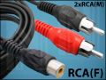 КАБЕЛ 1xRCA(F)-2xRCA(M) 1,5M ф2x3mm