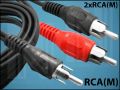 КАБЕЛ 1xRCA(M)-2xRCA(M) 1,5M ф2x3mm