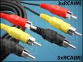 КАБЕЛ 3xRCA(M)-3xRCA(M) 1,5M ф3x3mm